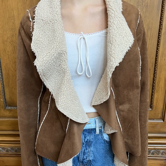 INC- International Concepts Brown Faux Suede Jacket - Picture 2 of 3